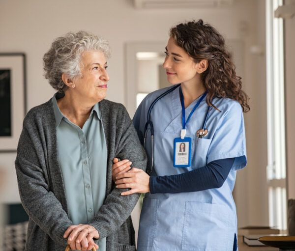 Caregiver with patient